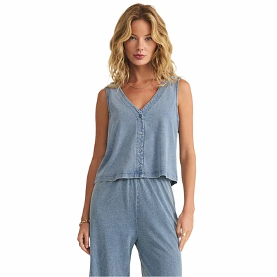 Z Supply Women's Solace Jersey Denim Top