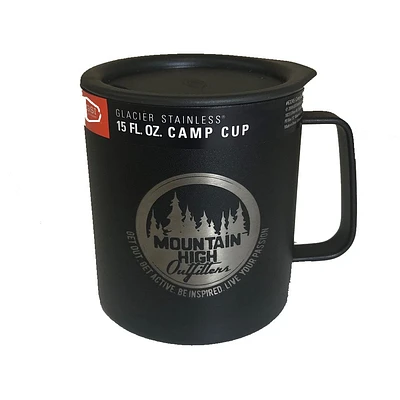 GSI Glacier Stainless Camp Cup Mountain High Logo