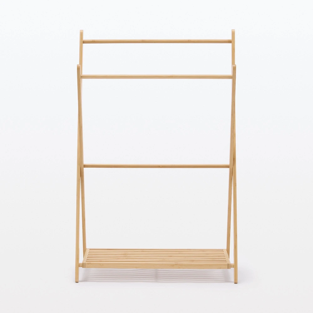 Bamboo Towel Hanger with Rack