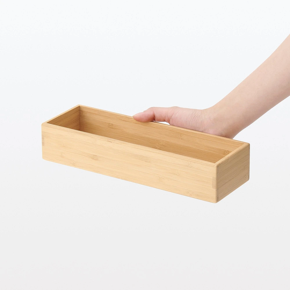 Stackable Bamboo Organiser Box - Small W8.5 x D26 x H5.5 cm