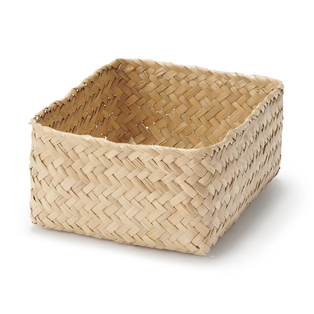 Seagrass Organiser Herringbone Rectangular Basket