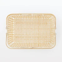 Bamboo Open Weave Basket with Handle - Large (W36 x D25.5 x H24 cm)