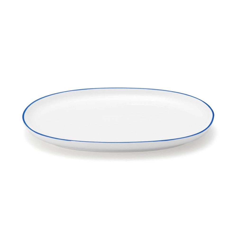 Everyday Tableware Oval Plate Small - Blue Stripe