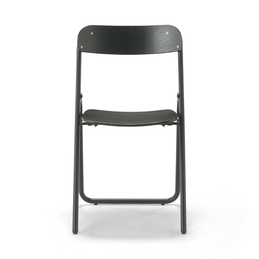 Steel Pipe Folding Chair with Wooden Seat