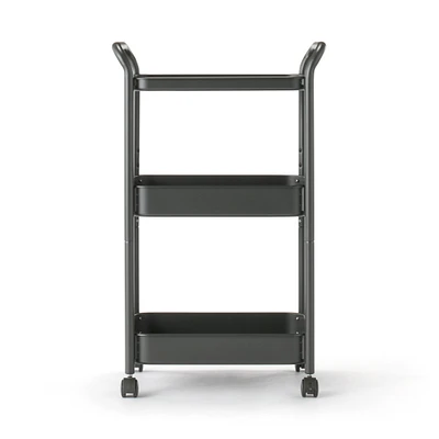 Steel Pipe Wheeled Rack Utility Cart - Dark Grey