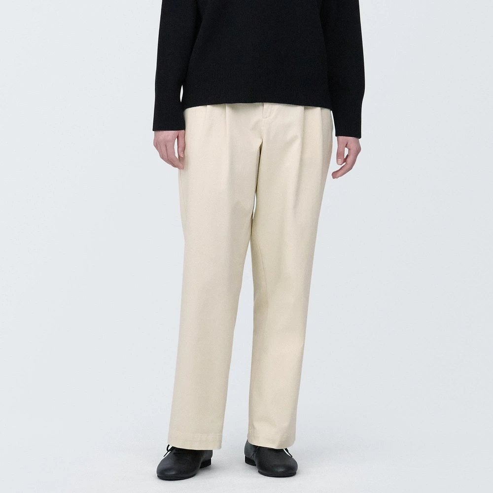 Women's 4-Way Stretch Chino Darted Wide Pants
