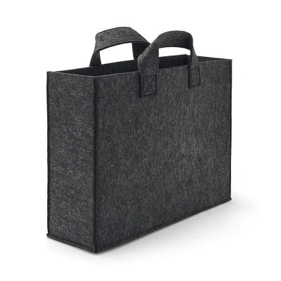 Portable Felt File Box - Dark Grey
