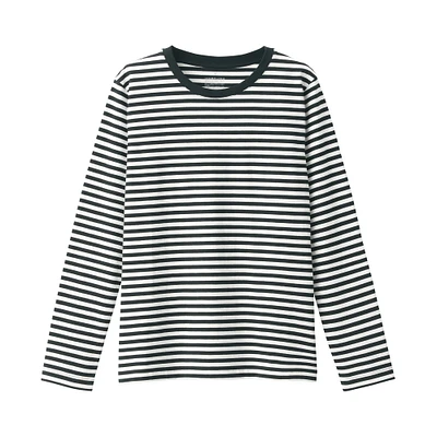 Women's Jersey Crew Neck Long Sleeve Striped T-Shirt