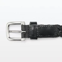 Vegetable Tanned Leather Slim Mesh Belt