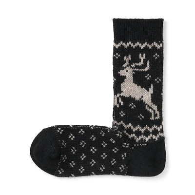 Right Angle Loose Top Reindeer Pattern Socks