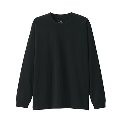 Men's Washed Heavy Weight Crew Neck Long Sleeve T-Shirt