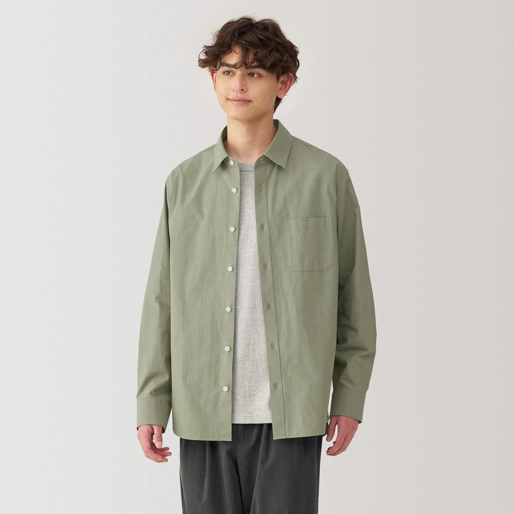 Men's Washed Broadcloth Long Sleeve Shirt