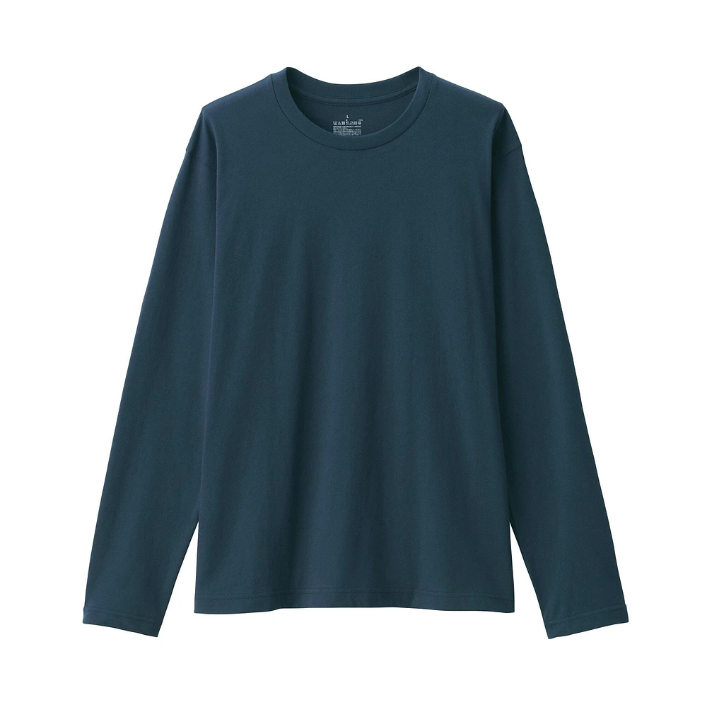 Men's Washed Jersey Crew Neck Long Sleeve T-Shirt