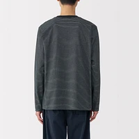 Men's Jersey Crew Neck Long Sleeve Striped T-Shirt