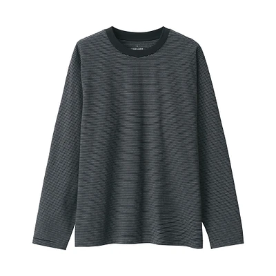 Men's Jersey Crew Neck Long Sleeve Striped T-Shirt