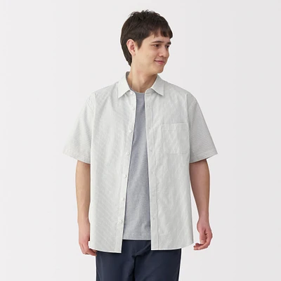 Men's Washed Broadcloth Short Sleeve Striped Shirt