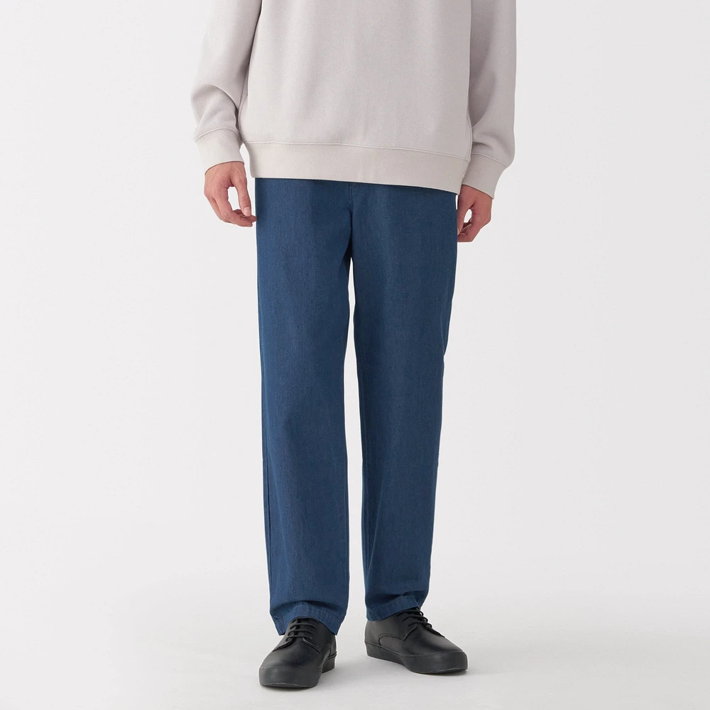 Men's Washed Denim Easy Pants - Navy