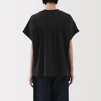 Women's Kapok Blend Double Gauze Short Sleeve Blouse