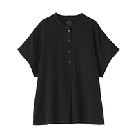 Women's Kapok Blend Double Gauze Short Sleeve Blouse