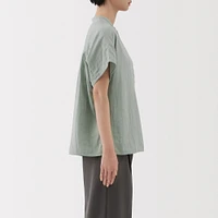 Women's Kapok Blend Double Gauze Short Sleeve Blouse