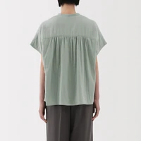 Women's Kapok Blend Double Gauze Short Sleeve Blouse
