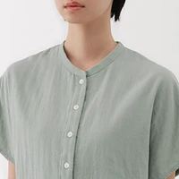 Women's Kapok Blend Double Gauze Short Sleeve Blouse