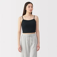 Women's Cotton Stretch Ribbed Cropped Bra Camisole