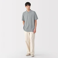 Men's Washed Pique Short Sleeve Polo Shirt