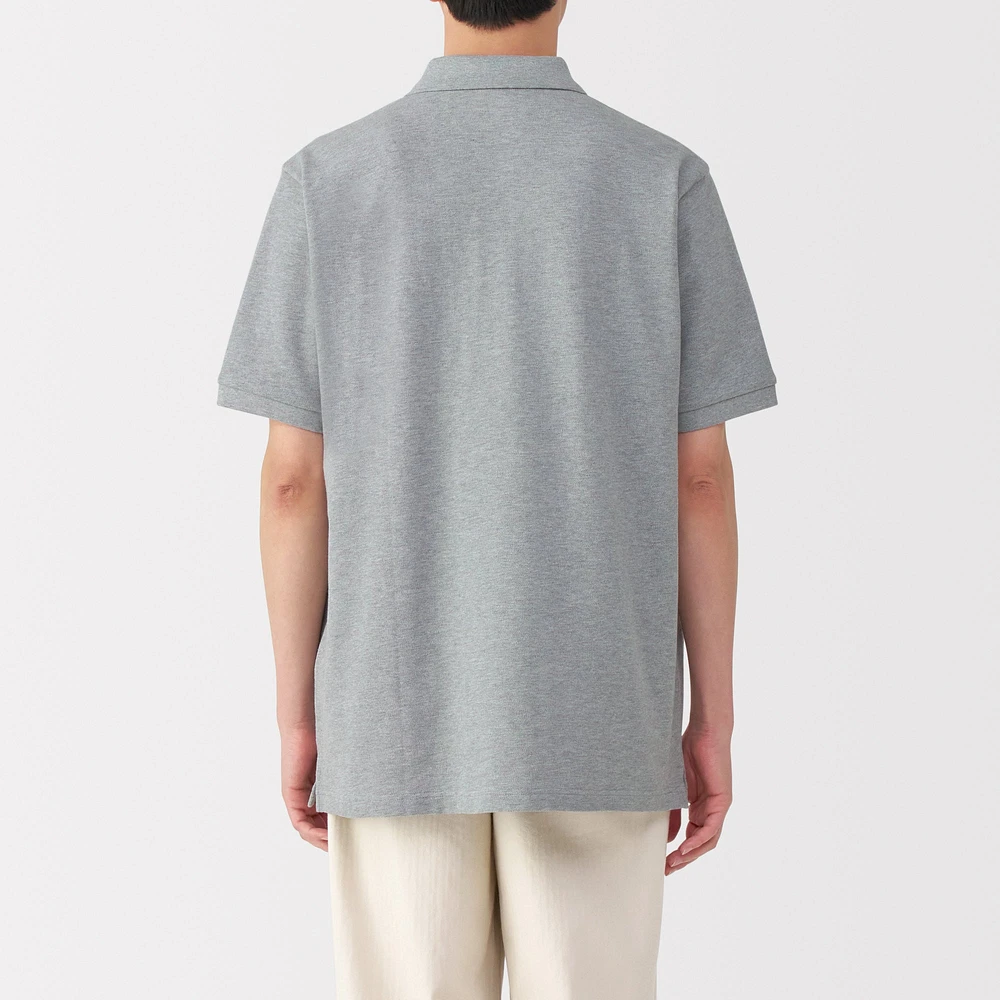 Men's Washed Pique Short Sleeve Polo Shirt