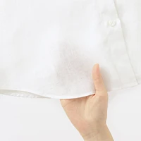 Women's Washed Linen Regular Collar Long Sleeve Shirt