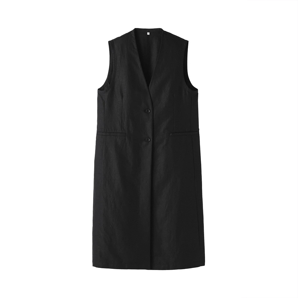 Women's Hemp Blend Twill Long Gilet