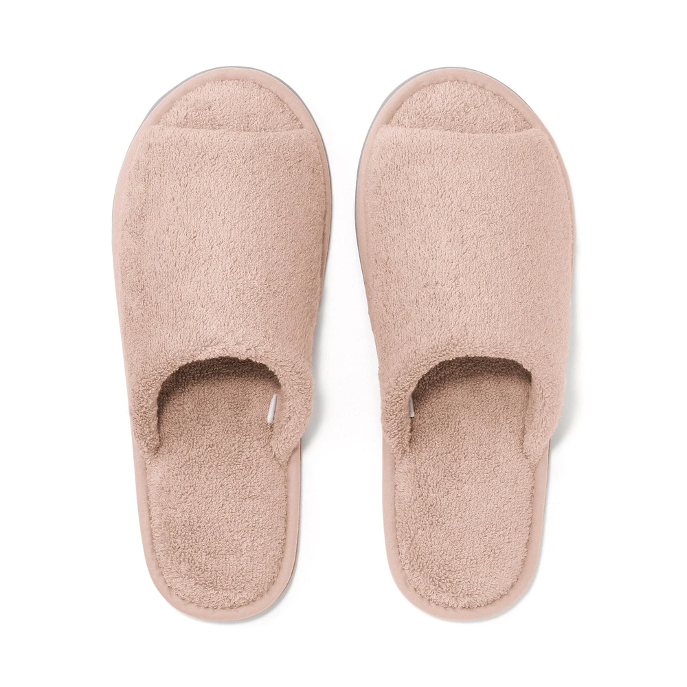 Cotton Pile Open Toe Slippers