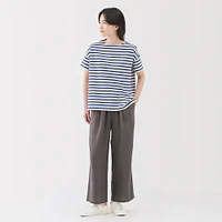 Women's Striped Boat Neck Short Sleeve T-Shirt
