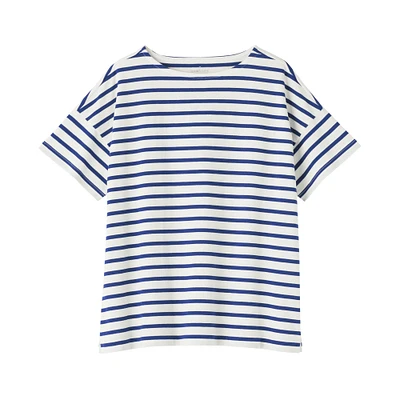 Women's Striped Boat Neck Short Sleeve T-Shirt