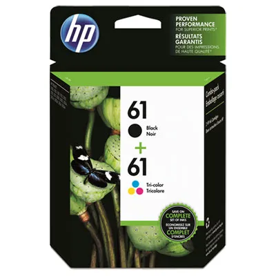 HP 61 Black/Tri-Colour Ink (CR259FC) - 2 Pack