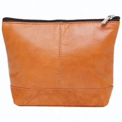 Ashlin Top Zippered Cosmetic Bag - Medium - Camel Brown