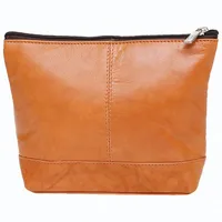 Ashlin Top Zippered Cosmetic Bag - Medium - Camel Brown
