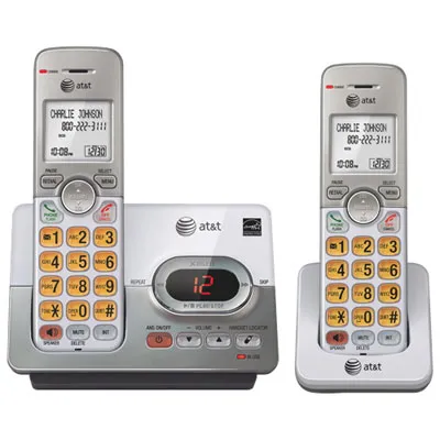 AT&T 2-Handset DECT 6.0 Cordless Phone with Answering Machine (EL52203)