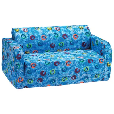 Comfy Kids - Kids Flip Sofa - Blue Swirls
