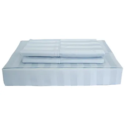 Maholi Damask Stripe Collection 310 Thread Count Rayon Sheet Set - Single/Twin - Blue