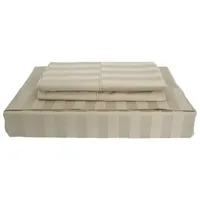 Maholi Damask Stripe Collection 310 Thread Count Rayon Sheet Set - Queen - Taupe