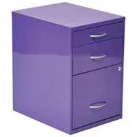 OSP Designs Modern 3-Drawer File Cabinet - Purple