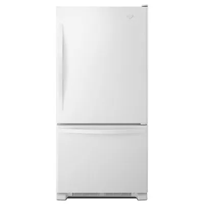 Whirlpool 30" 18.7 Cu. Ft. Bottom Freezer Refrigerator with LED Lighting - White-on-White