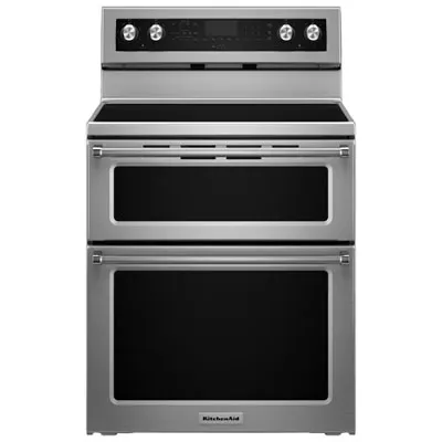 KitchenAid 30" 6.7 Cu. Ft. Double Oven 5-Element Freestanding Electric Range (YKFED500ESS) - Stainless