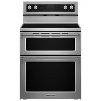 KitchenAid 30" 6.7 Cu. Ft. Double Oven 5-Element Freestanding Electric Range (YKFED500ESS) - Stainless