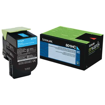 Lexmark 801HC Cyan High Yield Return Program Toner (80C1HC0)