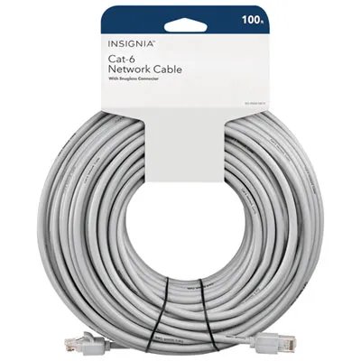 Insignia 30m (100 ft.) Cat6 Ethernet Cable - Grey - Only at Best Buy