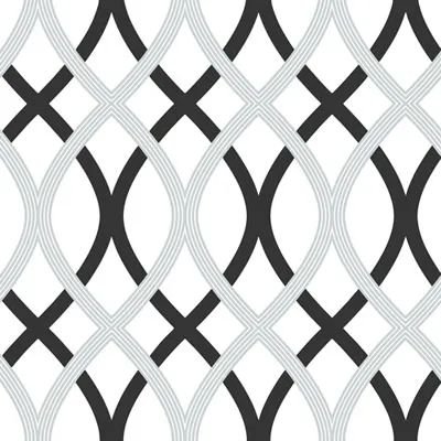 NuWallpaper Lattice Peel and Stick Wallpapear - Black/Silver