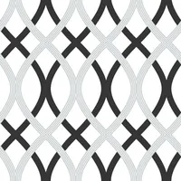 NuWallpaper Lattice Peel and Stick Wallpapear - Black/Silver