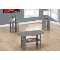 Contemporary 3-Piece Table Set - Grey